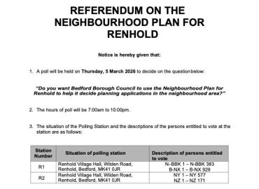 Referendum on the Neighbourhood Plan for Renhold